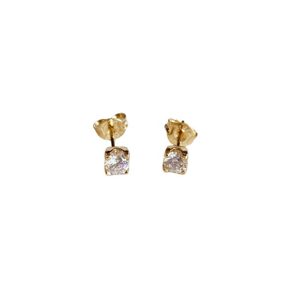 18k Gold Filled Mini Bezel Baguette Stud Earrings