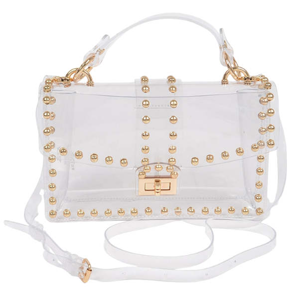 Clear Studded Crossbody Bag
