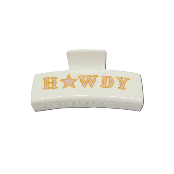 'Howdy' White Claw Clip