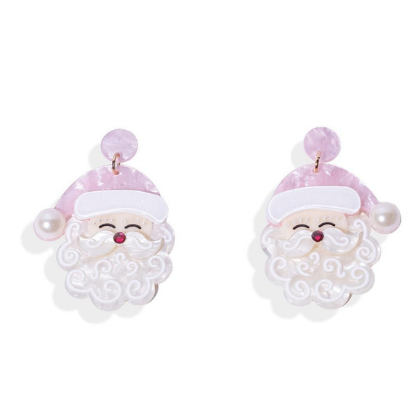 Holiday Earring - Pink Santa