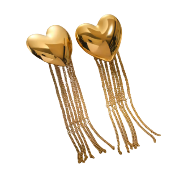 Heart Tassel Earrings