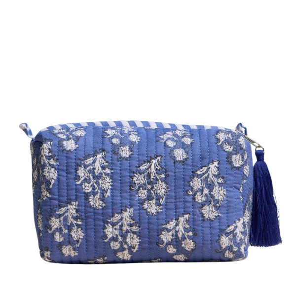 'The Getaway' Quilted Zipper Pouch w/Tassel