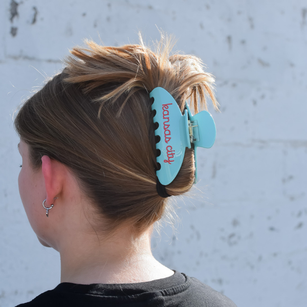 Kansas City Soccer Teal &amp; Red Claw Clip
