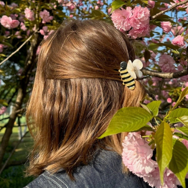 Solar Eclipse Hand Painted Bumblebee Claw Clip