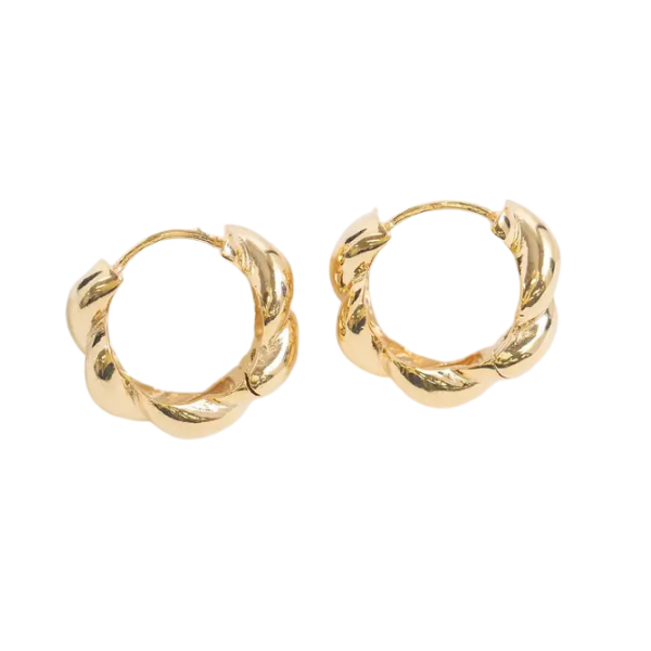 Twisted Huggie Hoop Earrings