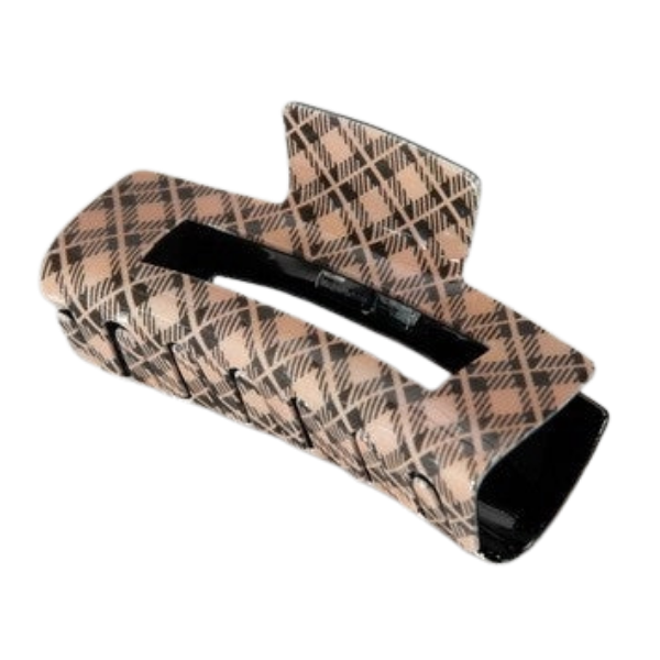 Plaid Claw Clip - Brown