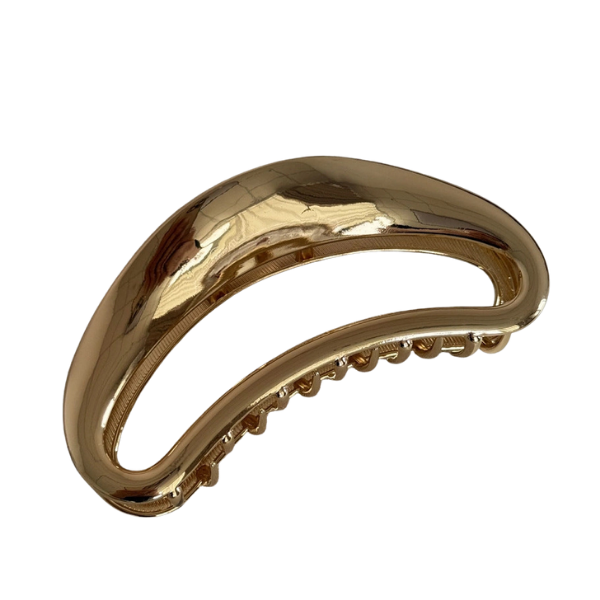 Hollow Half-Moon Metal Claw Clip