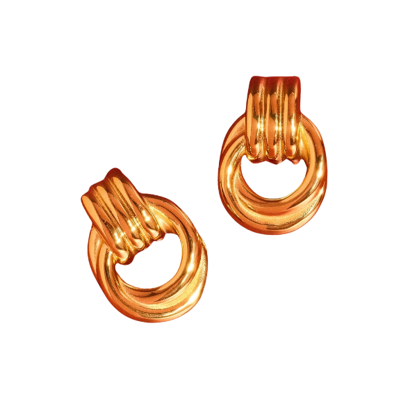 18K Gold Non-Tarnish Classic Statement Hoop Earrings
