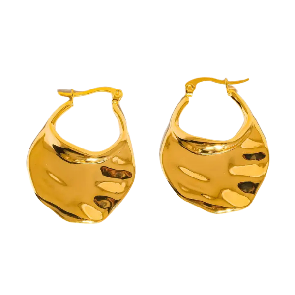 Jinni Non-Tarnish Class Textured Hoop