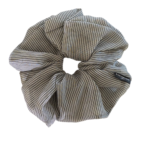 Gingham Ruffle Scrunchie