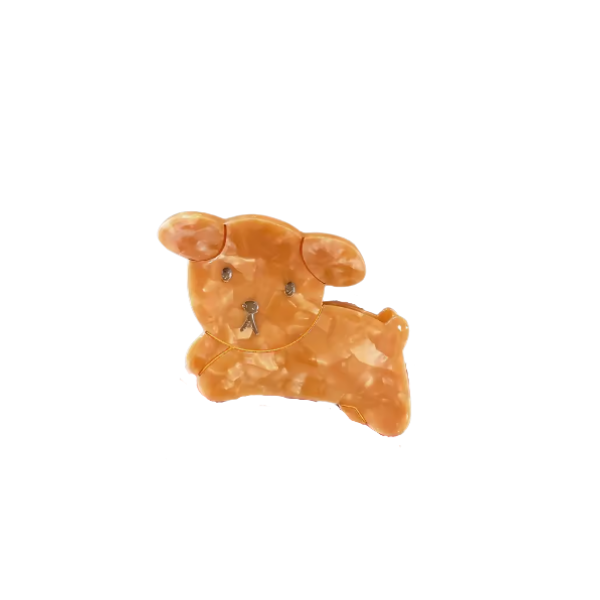 Golden Puppy Claw Clip