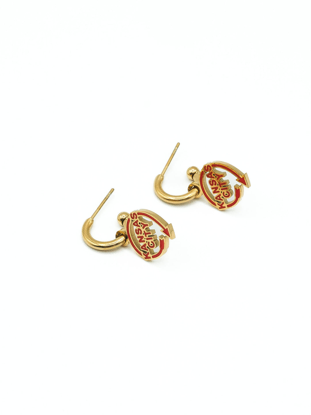 Kansas City Auto Sign Huggie Hoop Earrings