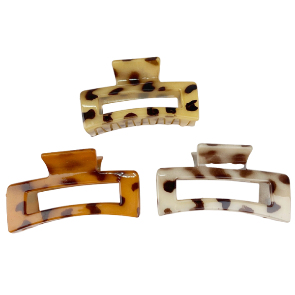 Leopard Print Rectangle Claw Clip