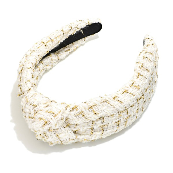 Tweed & Tinsel Top Knot Headband - Black & Gold