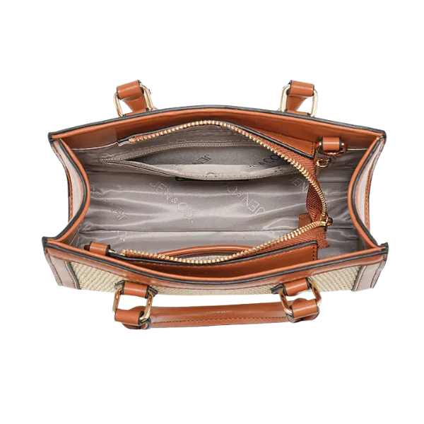 Harmony Straw Crossbody Bag w/Bamboo Handles