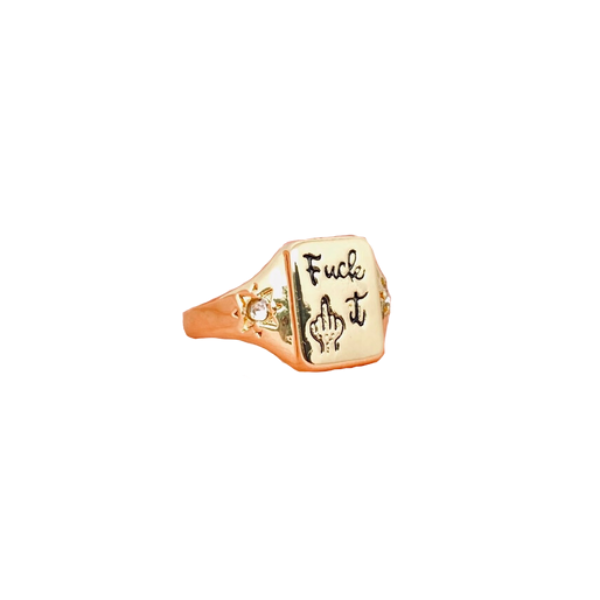 Eff It Square Signet Ring