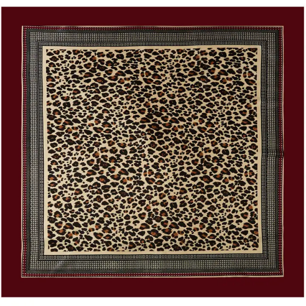 Burgundy Leopard Scarf