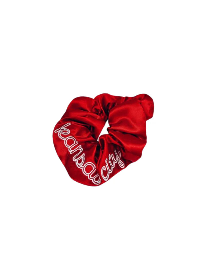 Kansas City Red Embroidered Super Scrunchie