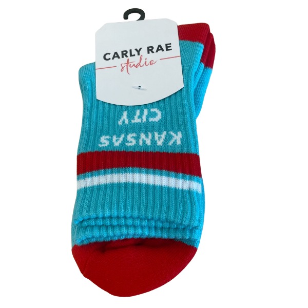 Carly Rae KC Socks - Teal, White, Red
