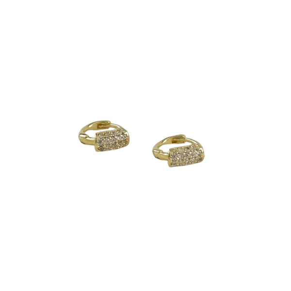 18k Gold Filled Mini CZ Clicker Hoop Earrings