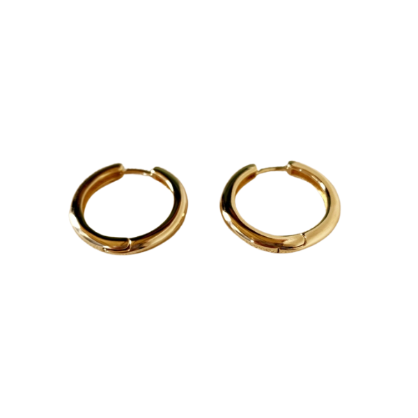18k Gold Filled Polished Clicker Hoop Earrings