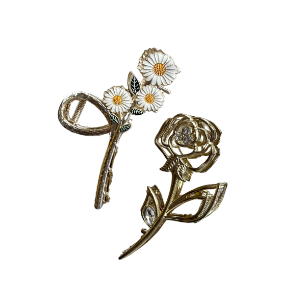 Flower Metal Claw Clips