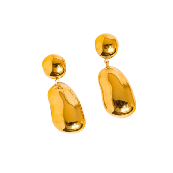 Avenn 18k Gold CZ Teardrop Flat Back Stud Earrings