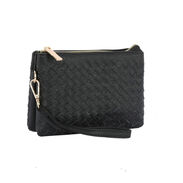 Woven Tiple Compartment Convertible Crossbody Bag
