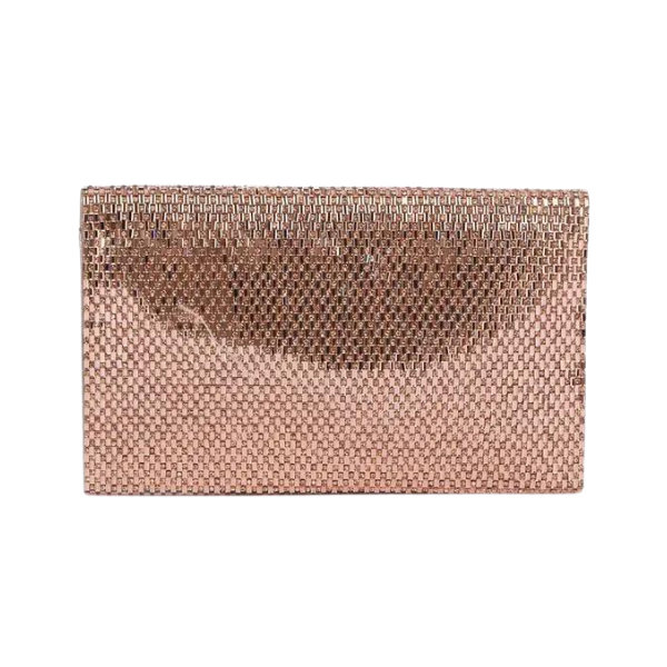 Metallic Rhinestone Envelope Clutch