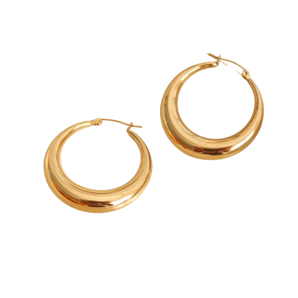 Galene Non-Tarnish Classic Large Hoop Earrings