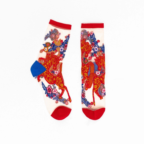 'Year Of the Horse' Sheer Socks