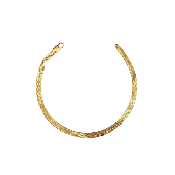 Gold Filled 3mm Herringbone Chain Bracelet