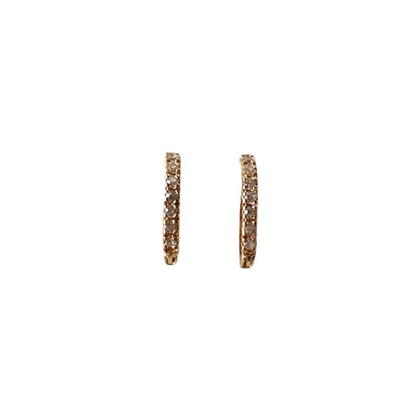 18k Gold Filled Thin Line CZ Hoop Earrings