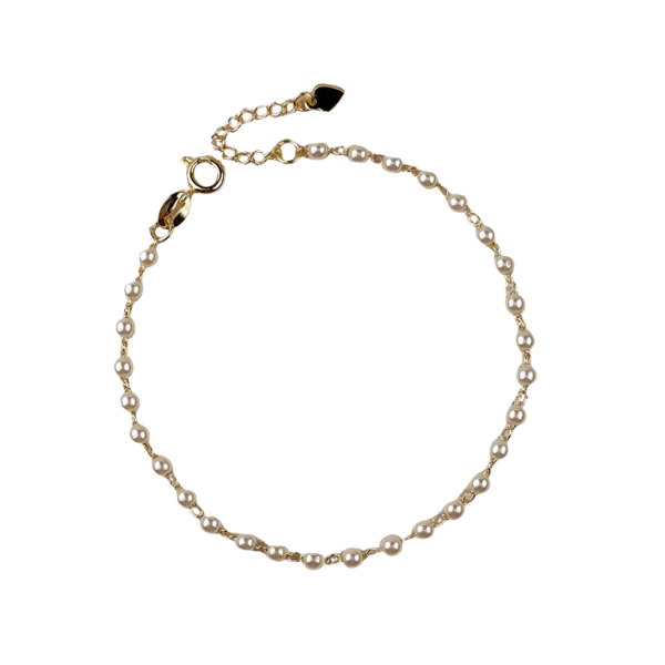 18k Gold Filled 3mm Pearl Bracelet