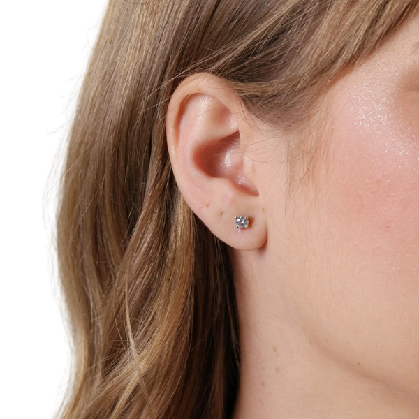 18k Gold Filled Mini Bezel Baguette Stud Earrings