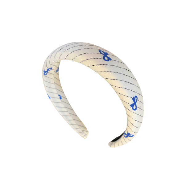 Blue Bow Padded Headband