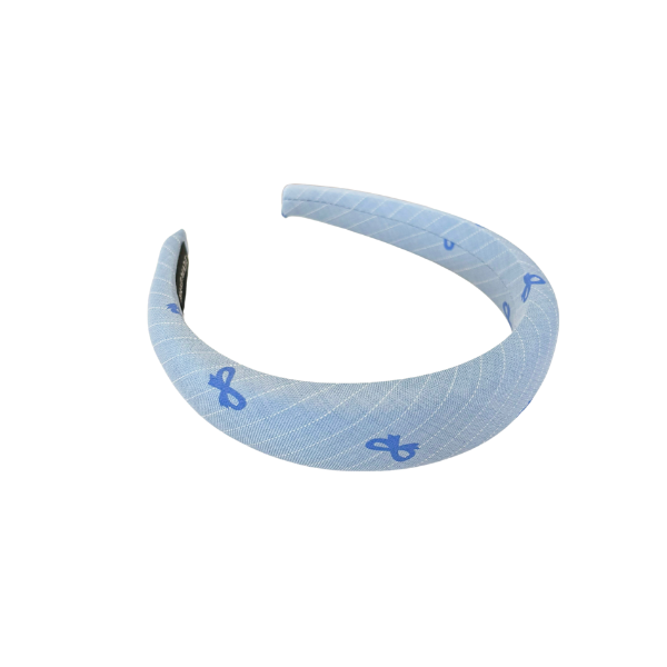 Blue Bow Padded Headband