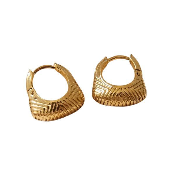 Prisme 18K Gold Non-Tarnish Textured Hoop Earrings