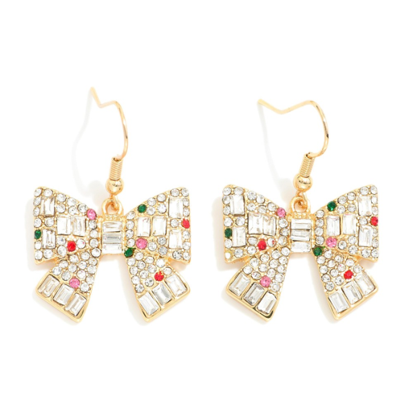 Holiday Earring - Rhinestone Bow