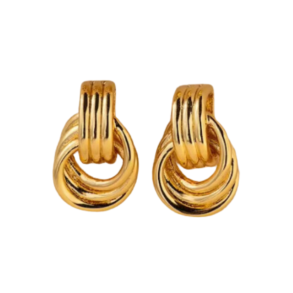 18k Plated Door Knocker Earrings