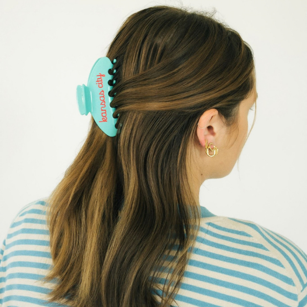 Kansas City Soccer Teal &amp; Red Claw Clip