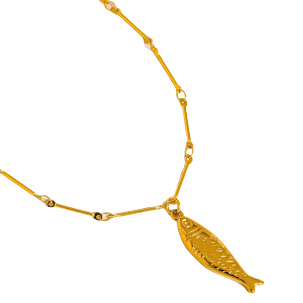 Coralie 18K Gold Non-Tarnish Fish Pendant Chain Necklace
