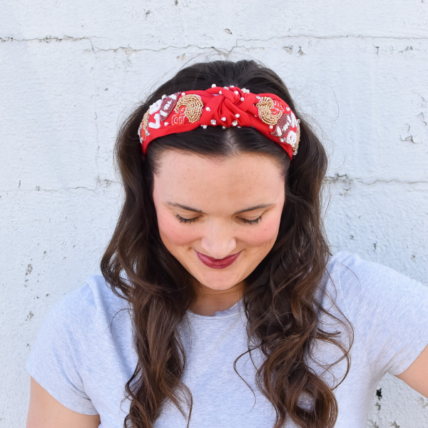 Kansas City #87 Game Day Red Beaded Headband