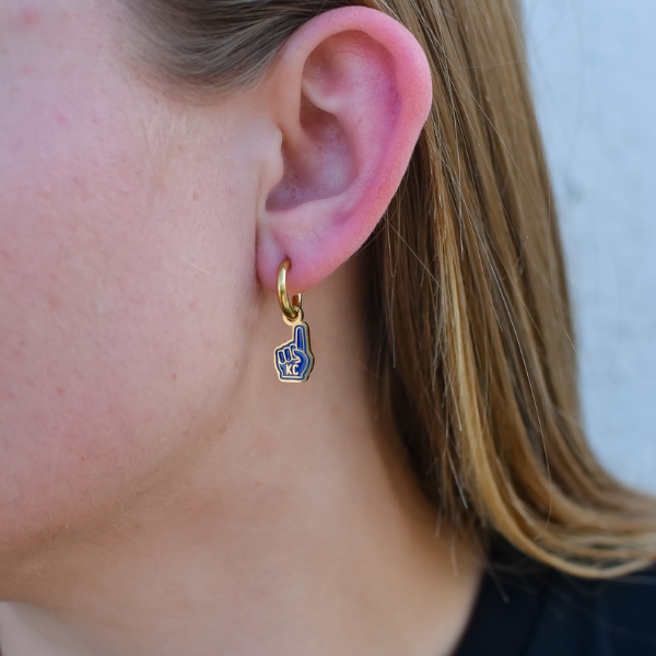 Kansas City Blue Foam Finger Earrings