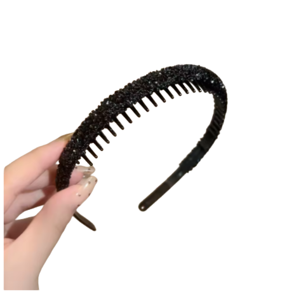 Black Crystal Skinny Headband