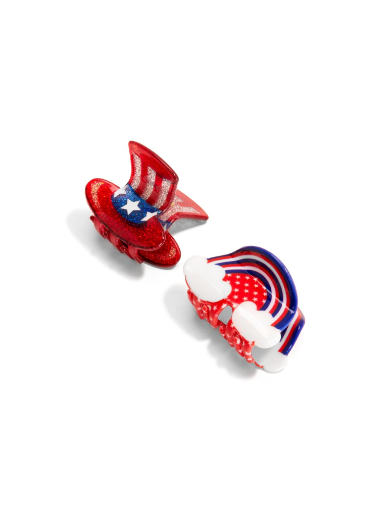 2pc Red, White, and Blue Claw Clip