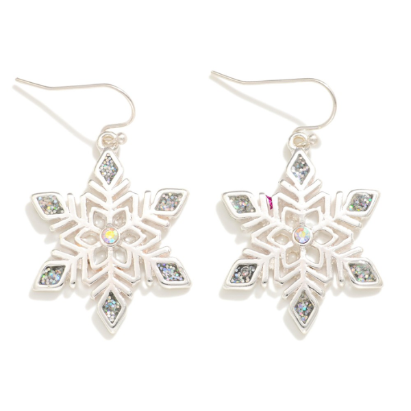 Holiday Earring - White Snowflake