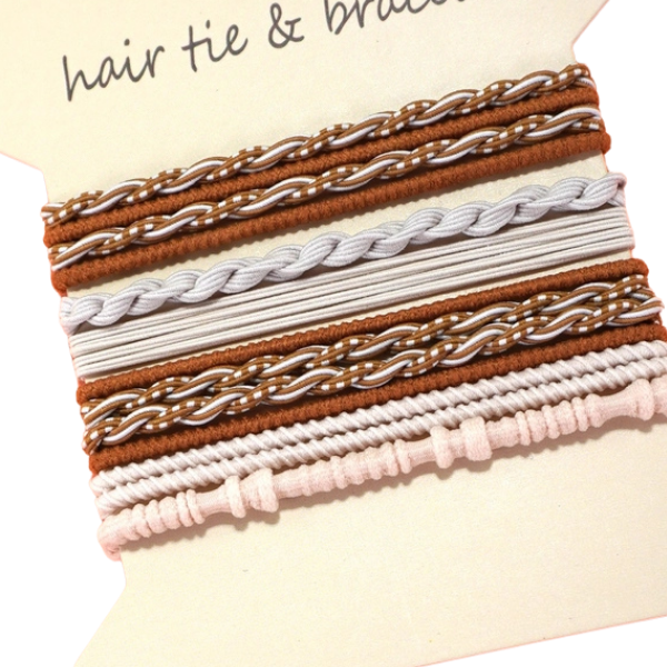 8pc Boho Bracelet/Hair Ties