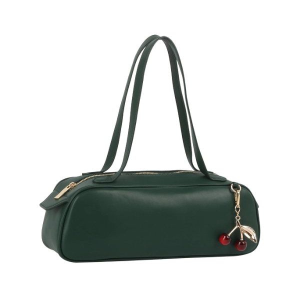 Barrel Shoulder Bag w/Cherry Bag Charm