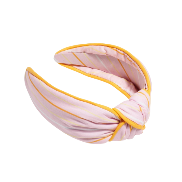 Striped Top Knot Headband - Pink, Yellow, Orange